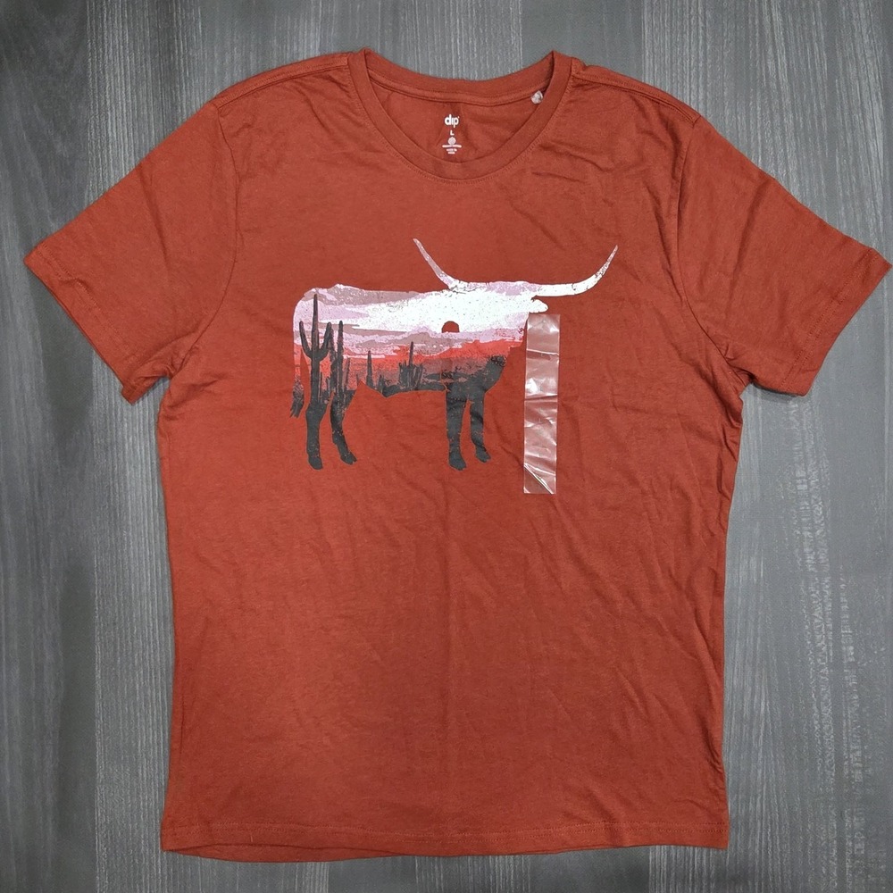Men's Dip Longhorn Graphic T-Shirt Size L